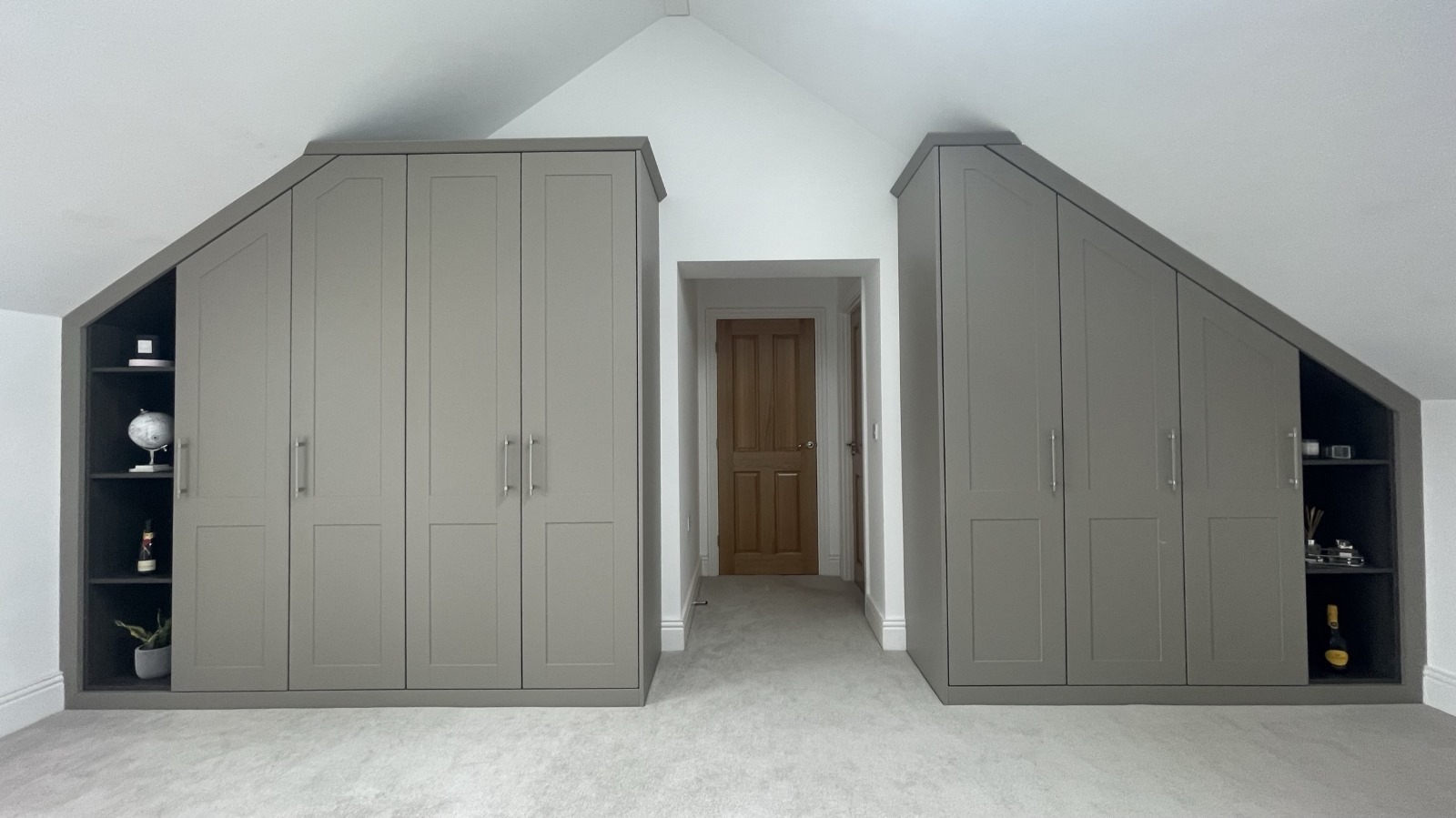 bespoke wardrobes built into a pitched roof